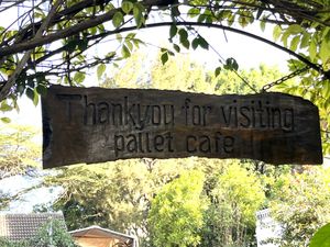 Karibu sign  at Pallet Cafe in Nairobi