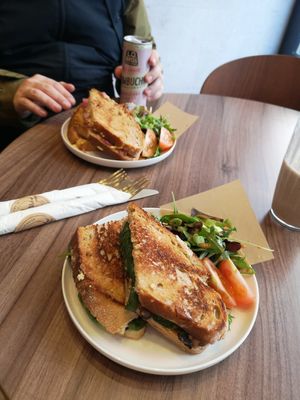 'cheese' and onion toastie and a mushroom one at Francesca's in Scarborough
