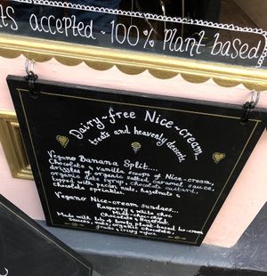 Ice cream menu at Francesca's in Scarborough