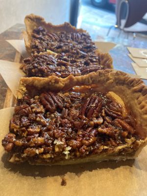Warm Sticky maple & pecan pie  at Francesca's in Scarborough