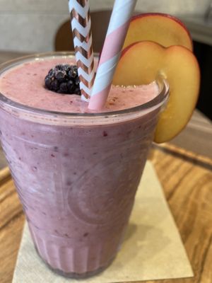 Organic plum and blackberry smoothie   at Francesca's in Scarborough