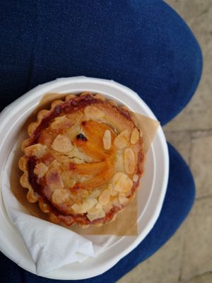 Apricot and frangipane tart - light, tasty and a really good size at Francesca's in Scarborough