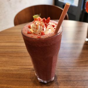 Cherry and strawberry milkshake at Francesca's in Scarborough