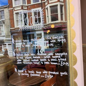 The tofu scramble and lentil soup were delicious at Francesca's in Scarborough