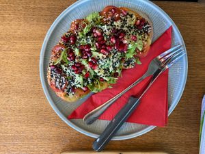 Open sandwich (vegan) at Cafedu in Prague
