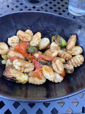 $28 vegetable gnocchi, insane price   at The Highlands Kitchen + Bar in Lake Lure