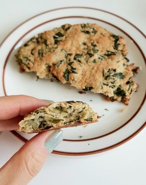 Perilla leaf scone - close-up at Omu Omu - 오무오무 in Goyang