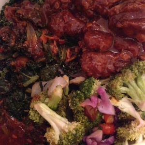 veggies and vegan bbq at Chelsea's Bakery and Vegetarian Restaurant in Decatur