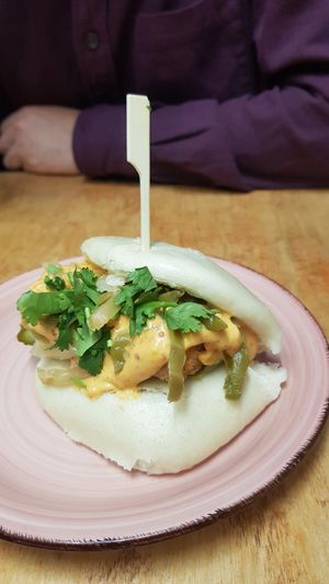 Bun with fried tofu and pickles and a very tasty sauce at Wen Cheng Handpulled Noodles - I in Berlin