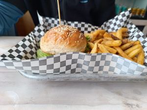 Mr.Pi burger (vegan) at La Forastera in Puerto Natales