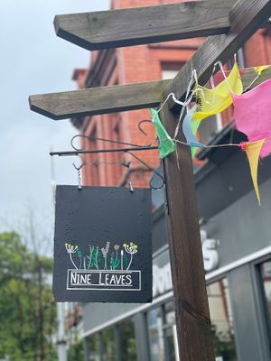 Sign outside at Nine Leaves in Wirral
