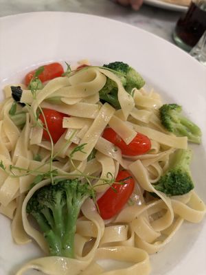 Broccoli tagliatelle without mushroom sauce   at Bianco Restaurant in Tenerife