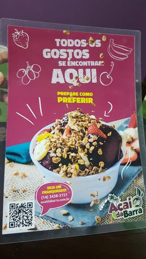Menu1 at Açaí da Barra in Sao Paulo