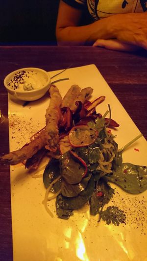 Tempura asparagus  at Munchie in Chamonix-mont-blanc