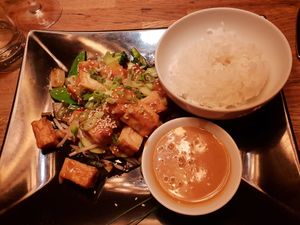Tofu vegan at Munchie in Chamonix-mont-blanc