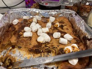 Gluten free chickpea peanut butter blondies with caramel and marshmallows  at Heaven Sent Foods in Flagstaff
