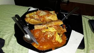 Lentil meatball sub with Berbere spiced marinara at Heaven Sent Foods in Flagstaff