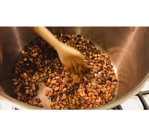 Roasting coffee beans from Papau New Guinea at Heaven Sent Foods in Flagstaff
