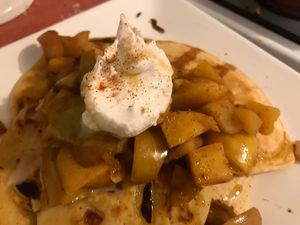 Chai spiced apple pie pancakes at Heaven Sent Foods in Flagstaff