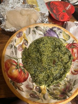 Spinach-Collards Pumpkin Seed Stew at Motherland Kitchen in Frederick