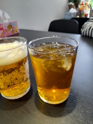 Housemade iced tea sugarless (Jasmine taste) at Bún Huế Cafe in Central Singapore