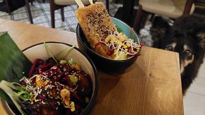 Marinated seitan - and peanut Tofu sticks at Vegan House - Schillerplatz in Dresden