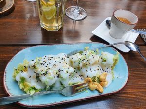 gebackene Banane in Kokossauce at Vegan House - Schillerplatz in Dresden