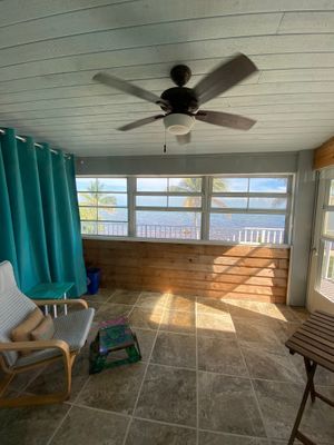 Our private porch with oceanview at Deer Run Bed and Breakfast in Big Pine Key