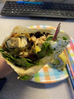 Monster hand roll insides  at Tama Sushi Ramen and Vegan in Huntington Beach