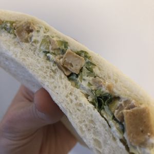 Seitan salami tramezzino  at Vegustibus in Rome