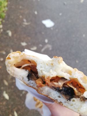 Calzone with mashroom at Vegustibus in Rome