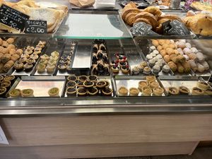 Some of the many amazing cakes on sale  at Vegustibus in Rome