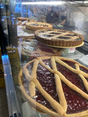 A choice of tarts  at Vegustibus in Rome