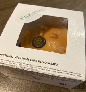 Vegan salted caramel cheesecake  at Vegustibus in Rome