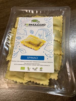 Ravioli with spinach and vegan cheese  at Vegustibus in Rome