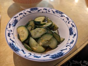 Cucumber salad at Liu Xiaomian in London