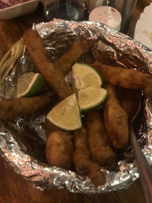 Golden fried baby corn  at Peace in Arusha