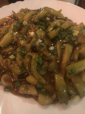 Szechuan sauce with eggplant  at Peace in Arusha