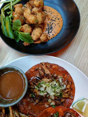 Two kinds of dishes, forgot their names, sorry! at Madre in Amsterdam