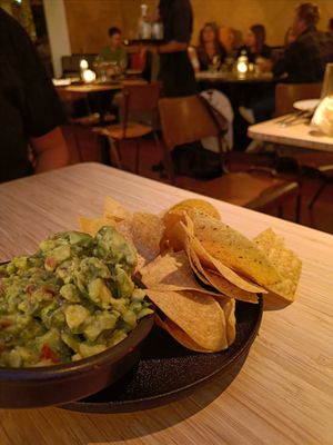 Guacamole with tortillas at Madre in Amsterdam