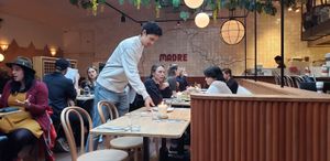 Seating area at Madre in Amsterdam