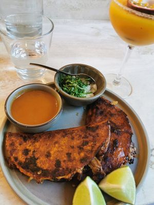 Birra quesatacos at Madre in Amsterdam