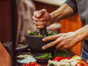 Table-side made guacamole at Madre in Amsterdam