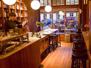 Cocktailbar at the front at Madre in Amsterdam