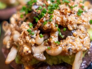 Beech Mushroom Tostada at Madre in Amsterdam