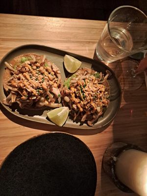 Beach mushroom tostadas at Madre in Amsterdam