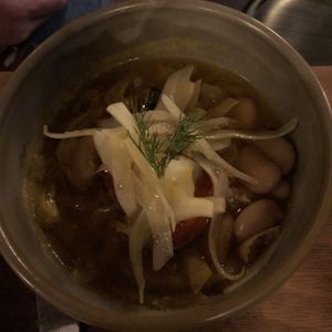 Braised butter beans  at Madre in Amsterdam