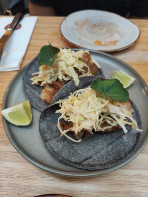 Mushroom tacos at Madre in Amsterdam