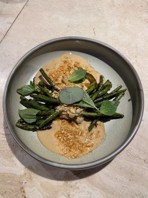 Green beans  at Madre in Amsterdam