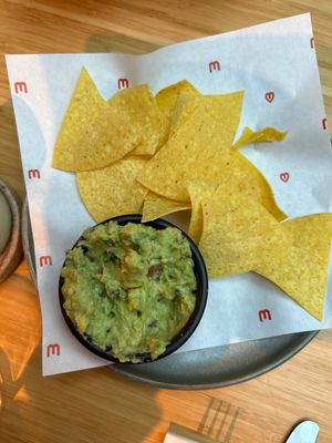 Fresh tortillas and guacamole   at Madre in Amsterdam